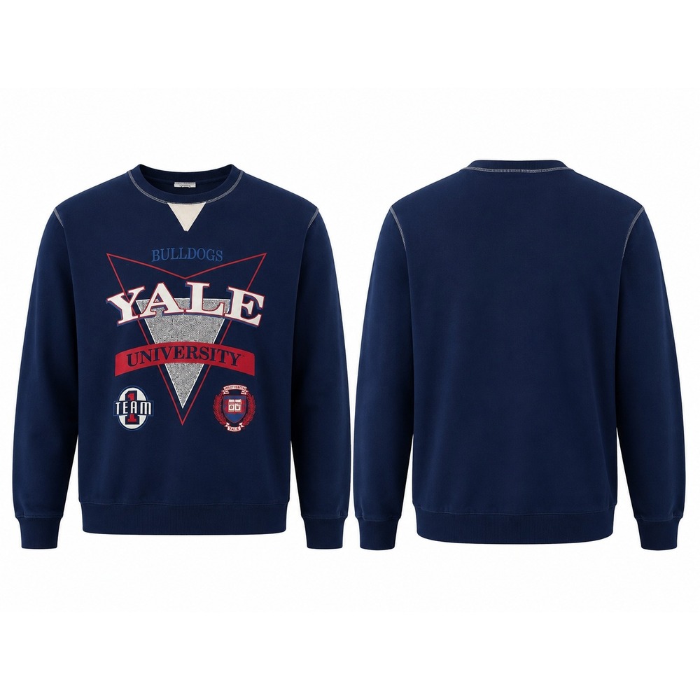 Vintage Yale University Bulldogs Sweatshirt Navy Blue Ross International USA